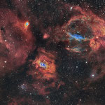 NGC7635, la nébuleuse de la bulle, H (42x600), O (15x600), S (5x600), juin 2017, Nicolas