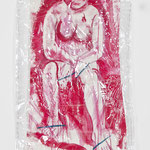Donna rossa 6 -   tecnica mista cm. 77 x 42  Crema 2010-13