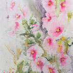 Hollyhocks, 15 in. x 11 in. - 38 x 28 cm - 280,00 Euro