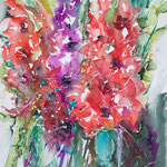 Gladioli 1, 14,2 in. x 18,9 in. - 36 x 48 cm - 400,00 Euro