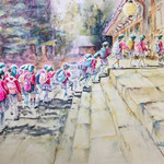 The School Trip (to Golden Hall of Tōshōdai-ji in Nara, Japan), 30 in. x 22 in. - 76 x 56 cm - 750, 00 Euro 