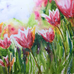 Tulips Garden 18 in. x 12 in. - 30,5 x 45,5 cm - 240,00 Euro