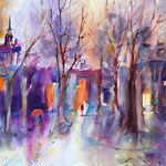 Autumn City, 30 in. x 22 in. - 76 cm x 56 cm - 940,00 Euro