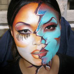 Maquillage artistique: double face