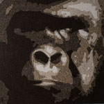 Gorille (encadré : 47cmx44cm) - Sables naturels