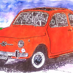 100)  Stampa colorata a mano a acquerello - 21x29,5 - 2022 - NON DISPONIBILE -