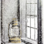 275) Finestra con lampada ad olio - Inchiostro su carta - 29,7x42 - 2025 - IN VENDITA -