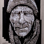 44)   La Curiosità - Penna Bic, conté, pantone su carta - 25x32,5 - 2019 - NON DISPONIBILE -