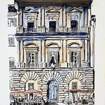 178)  Palazzo Uguccioni ( Firenze ) - Inchiostro e acquerello su carta - 25x35 cm - 2022 - NON DISPONIBILE -