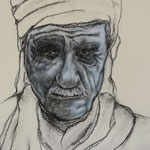 10)  Vecchio tuareg - Conté, gesso su carta Zecchi - 28x38 - 2016 - NON DISPONIBILE -