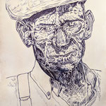 36)   Il Lavoro - Penna Bic su carta - 24x33 - 2021 - NON DISPONIBILE -