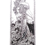 86)  Omaggio a Mucha - Penna Bic, pennarello su carta - 24x33 - 2022 - NON DISPONIBILE -