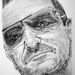 25)   Bono Vox - Grafite su carta - 24x33 - 2018 - NON DISPONIBILE -