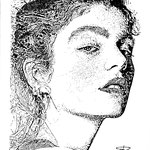 251) Ritratto di donna 2 - Penna Bic su carta - 24x33 cm - 2023 - IN VENDITA -