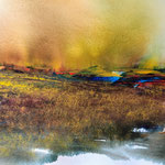 255) Paesaggio surreale - Acquerello, pastello su carta - 35,5x51 cm -2023 - IN VENDITA -