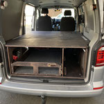TRAVEL-SLEEP-BOX Transporter kurzer Radstand mit Schubladenlänge 1,30m und 180kg Last und Zusatzmodul 