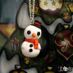 Kawaii Christmas Snowman Necklace