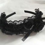 Gothic Lolita Black  Rose Headband