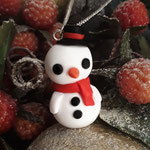 Kawaii Christmas Snowman Necklace