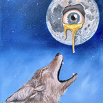 The Moon Doesn't Hear Our Howling, oil on panel, 11" x 14"