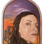 One Giant Empathic Tear to Save Time, oil on panel, 12"x18"
