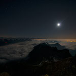 Säntis The Mountain (Appenzell, Switzerland) - View to the Lake Zurich at the Supermoon Night on September 28, 2015     © Stephan Stamm