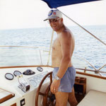 Ted As Skipper On The "Basyl"