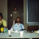 Party Time Riyadh. Rene Gianella Left, Alan Griffiths Centre, Pete Costello Back. 1980