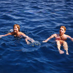 Debbie And Annie Swimming At 12 Mile Reef