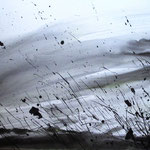 "Schietwetter Nordsee", Tusche  auf Papier, 50 x 65 cm