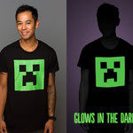 Minecraft Creeper Glow in the Dark Premium Tee マインクラフトクリーパーフェイスグローインザダークTシャツ