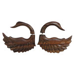 Wooden Swan Tribal Earrings OGE-001