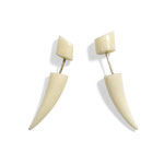White Bone Talon Buffalo Tribal Earrings OGE-008