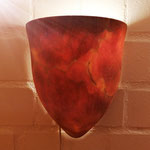 Unikat Alabaster Wandlampe AG23T-, Fb. terra, 30 x 25,5 cm, 2. Wahl
