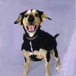 Black and Tan Puppy, 1999 Oil on canvas, 13 x 13 inches