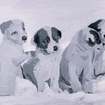 Puppies (Shackleton), 2000 Oil on canvas, 16 x 20 inches