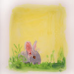 Lower Left Corner Bunny (Yellow), 2004 Watercolor on vellum, 8 1/2 x 7 inches