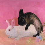 Bunnies Mating, 2003 Oil on canvas, 20 x 26 inches