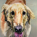 Willie (Golden Retriever), 1998 Oil on canvas, 26 x 26 inches