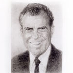 Nixon (smiling), 2000 Graphite on paper, 19 3/4 x 12 5/8 inches