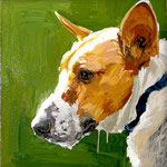 Corgi (for JM), 2006 Oil on canvas, 13 x 13 inches