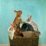 Basket of Bunnies, 2004 Oil on canvas, 26 x 24 inches