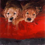 Alexandra + Caroline, 1996 Oil on canvas, 40 x 40 inches