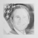 George W. Bush, 2002 Graphite on paper, 19 1/2 x 19 3/4 inches