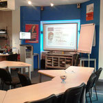 interactiv, mit großem Smartboard