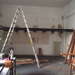 Zwischetage fertig...Holz steht bereit
