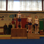 Podium Benjamin: 1er Roman Herrero Jeanne d'Arc de Dax, 2ème ex-aequo Charly Dufourcq JAD, et Rémi Clément JAD