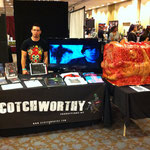 Jason manning the table, waiting for the next set of potential customers to come by and check out the Body Cube!