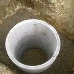 CAZORLA TP :  pose de puisard en tranchée à l'aide d'une pelle pour travaux d'assainissement et viabilisation