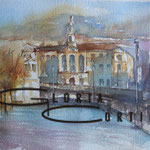 Hacia el ayuntamiento.Bilbao. 21x14cm.Acuarela/papel.